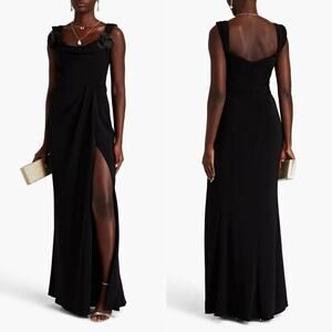 Marchesa Notte Appliqué Crepe Gown